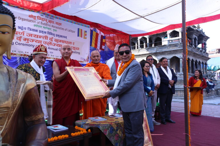 बौद्ध विहार संघ यलका पूर्व अध्यक्ष पुष्परत्न शाक्यज्यूको बहुआयामिक योगदान : सम्मानित