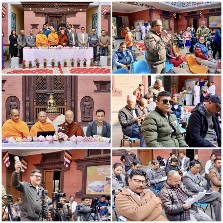 ललितपुर । अखिल नेपाल भिक्षु महासंघ र थाई इन्डिया नेपाल धर्मदुत को संयुक्त आयोजनामा हुन गइरहेको “नेपाल कुलपुत्र प्रबज्या कार्यक्रम” सम्बन्धी पत्रकार सम्मेलन सम्पन्न भएको छ।